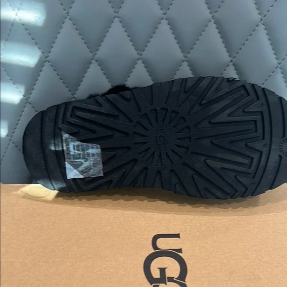 UGG Black Plush Lined Slippers - Picture 13 of 15